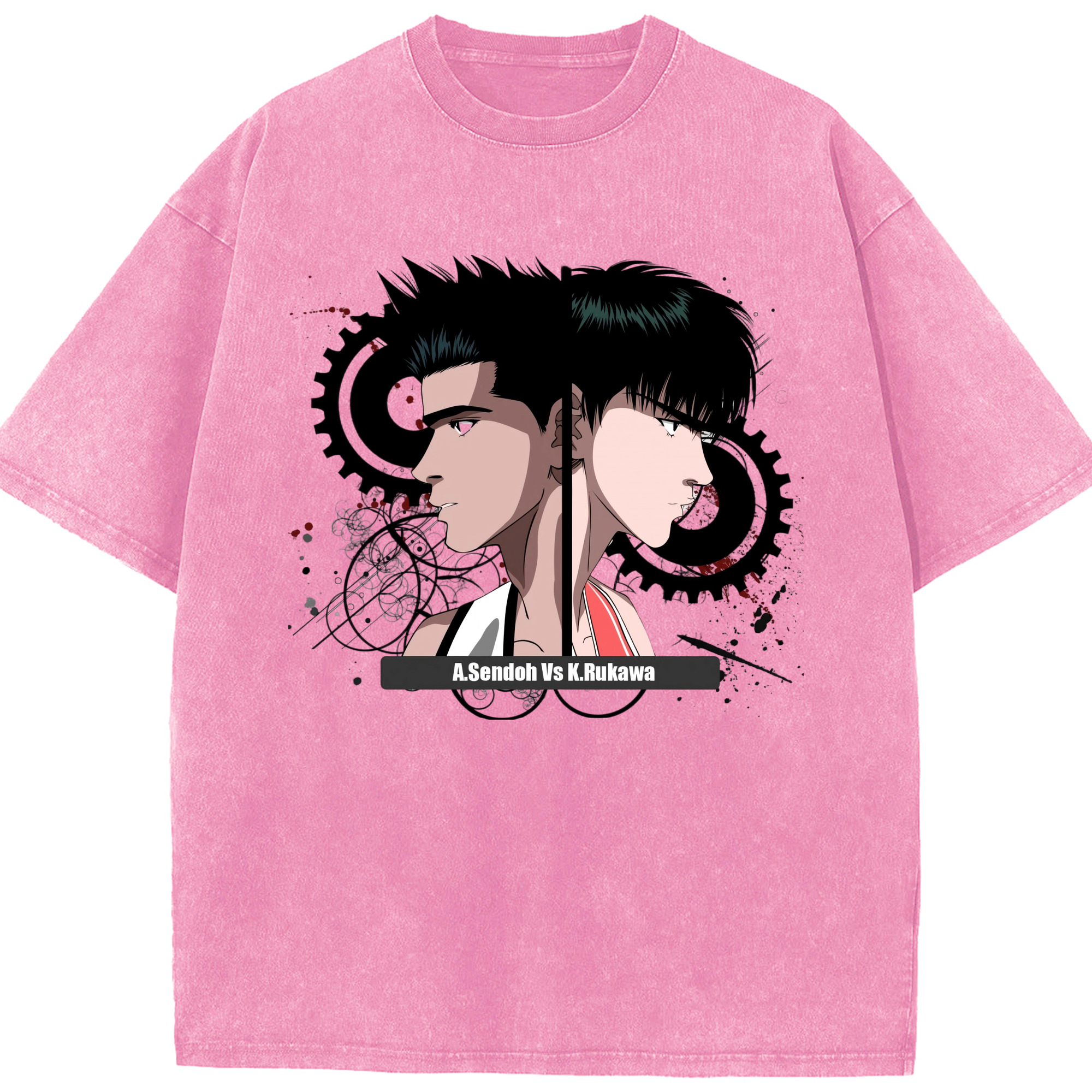 （画像用） SLAM DUNK／スラムダンク 綿100% ヴィンテージ風 半袖Tシャツ（フロントプリント）